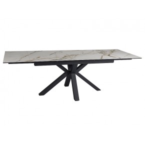 Стол обеденный SIGNAL COLUMBUS Amber Bianco белый/черный 160-240/90